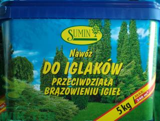 Nawóz granulowany do iglaków przeciw brązowieniu igieł Sumin 5kg