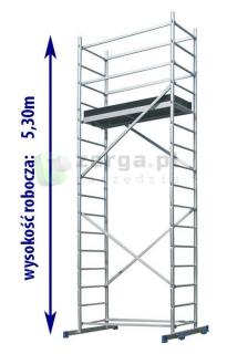 DRABEX Rusztowanie przejezdne 1 podest (0,52x1,50m) wys.rob. 5,30m RA 330 TYP 412