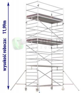 DRABEX Rusztowanie przejezdne 4 podesty (1,35x3,00m) wys.rob. 11,99m RA 1130S TYP 364B - podesty co 4m