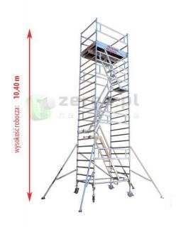 FARAONE TOP SYSTEM ED1 rusztowanie jezdne ze schodami 1,35x2,45 wys.rob. 10,40m model ED1-94