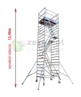 FARAONE TOP SYSTEM G1 rusztowanie jezdne ze schodami 1,35x1,80 wys.rob. 12,40m model G1-114