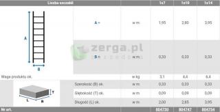 KRAUSE Drabina kominiarska aluminiowa brązowa z 10 szczeblami dł. 2,80m 804747