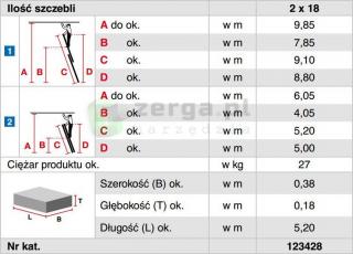 KRAUSE STABILO drabina rozsuwana linką dwuelementowa 2x18 wys.rob. 9,85m 123428 / 133878