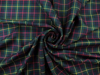 Wełna flanela - Krata tartan ciemna zieleń