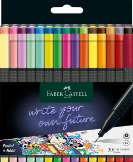 CIENKOPISY GRIP 30 KOLORÓW OPAKOWANIE KARTONOWE FABER-CASTELL 151630 FC