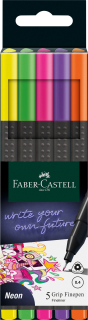 CIENKOPISY GRIP 5 KOL. NEONOWYCH FABER-CASTELL 151603 FC