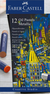 CREATIVE STUDIO PASTELE OLEJNE 12 KOL. METALICZNYCH OPAKOWANIE KARTON FABER-CASTELL 127014 FC