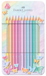 KREDKI OŁÓWKOWE SPARKLE PASTEL 12 KOL.OPAKOWANIE METALOWE FABER-CASTELL 201910 FC