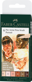 PITT ARTIST PEN B PORTRAIT ETUI 6 KOL. FABER-CASTELL 167167 FC