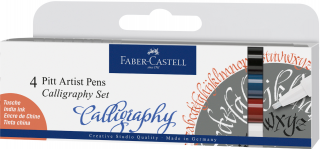 PITT ARTIST PEN ZESTAW DO KALIGRAFII ETUI 4 SZT. (KOL. 199, 188, 247, 101) FABER-CASTELL 167504 FC