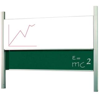 Tablica kolumnowa - tablica akademicka kredowa i suchościeralna magnetyczna zielona / biała - 200x120cm lakierowana