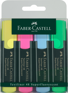 ZAKREŚLACZ 48 4 KOL. W ETUI PLASTIKOWYM FABER-CASTELL 154804 FC