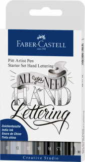 ZESTAW STARTOWY PITT ARTIST PEN HANDLETTERING+AKCESORIA 9 ELEMENTÓW FABER-CASTELL 267118 FC