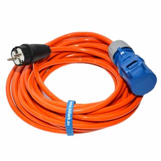 ADAPTER KAMPER H07BQ-F PUR 3x2,5 CAMPING GNIAZDO CEE POMARAŃCZOWY 10m