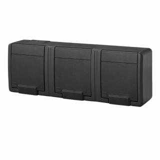 AQUANT 2K gniazdo natynkowe hermetyczne podwójne 3x2P+Z IP55 ANTRACYT 5043-17 EPN