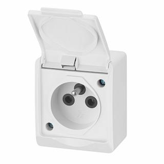 Hermes Gniazdo hermetyczne pojedyncze z/u 16A IP44 białe GNT 0321-02