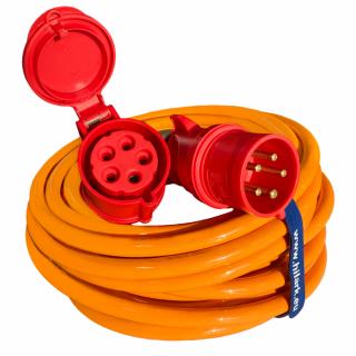 PRZEDŁUŻACZ SIŁOWY 2m H07BQ-F 5x2,5 mm² 16A 400V IP44/54 pomarańcz