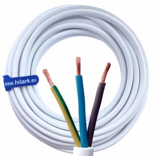 Przewód H03VV-F OMY 3x1,5 mm biały Okrągły alarmowy, elektryczny, giętki (linka), instalacyjny 25m