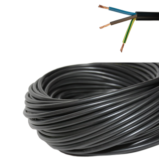 Przewód Kabel CZARNY H03VV-F OMY 3x1 300V linka 25m