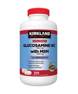 Kirkland Glukozamina + MSM 1500mg, 375 tab.