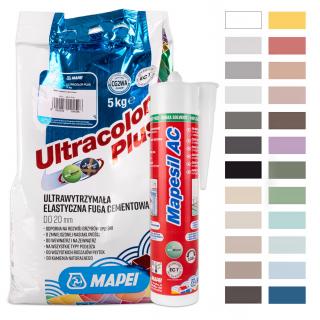 Zestaw MAPEI fuga ULTRACOLOR PLUS 5kg + silikon MAPESIL AC