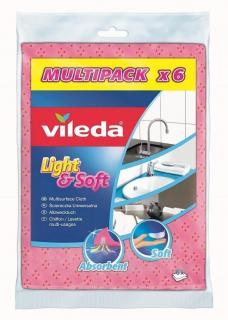 VILEDA ściereczka LightSoft 6 szt różowa