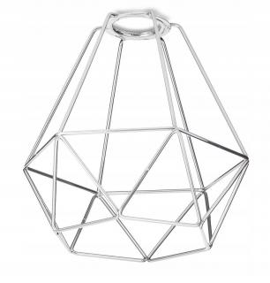 Klosz drut metal do lamp na E27 LOFT diament chrom