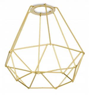 Klosz drut metal do lamp na E27 LOFT diament złoty