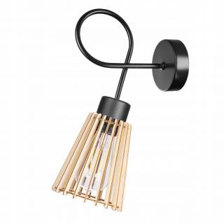 Lampa kinkiet E27 ścienny stały loft drewno eko