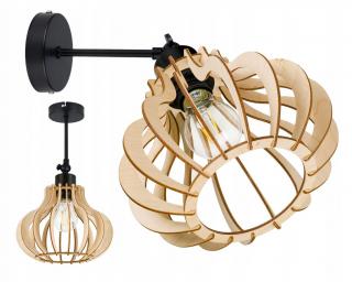 Lampa kinkiet ścienny na E27 regulowany loft drewno