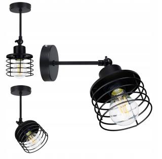 Lampa kinkiet ścienny ruchomy loft drut sprężyna