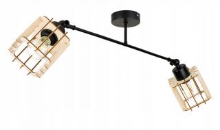 Lampa sufitowa żyrandol regulowany loft E27 drewno