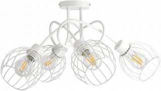 Lampa SUFITOWA żyrandol WISZĄCA LOFT drut kula x4