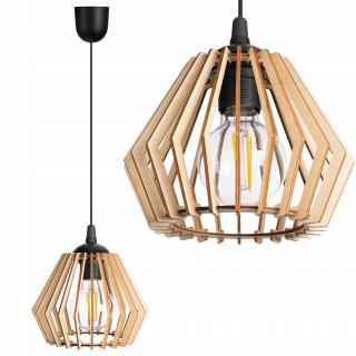 Lampa wisząca sufitowa drewniana 1xE27 brylant 24