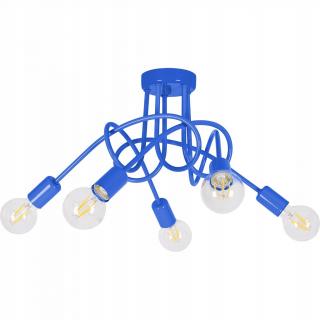 Lampa wisząca sufitowa żyrandol dzieci LOFT 5 blue