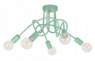 Lampa wisząca sufitowa żyrandol dzieci LOFT 5 green