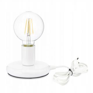 Lampka nocna Lampa stołowa loft biała na led E27