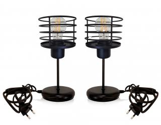 Lampka nocna Lampa stołowa loft na led E27 Drut x2