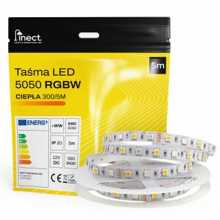 Taśma LED 5050 300 LED IP20 5m RGBW Ciepła Zimna