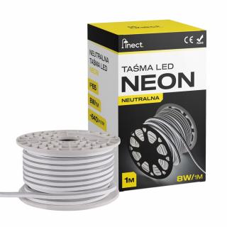 Taśma LED NEON flex IP68 230V 2835 8W Neutralny 1m