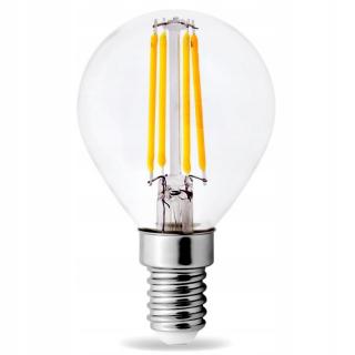 Żarówka E14 LED FILAMENT G45 4W EDISON kulka CIEPŁA