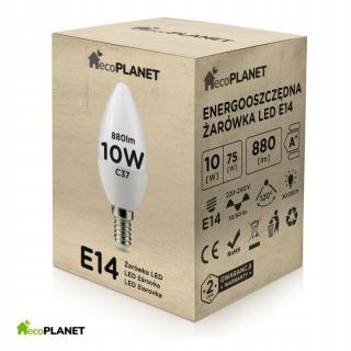 Żarówka LED E14 świeczka 10W 880lm BARWY ecoPLANET