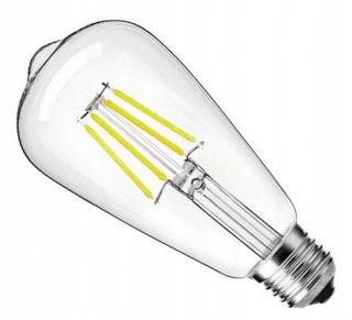 Żarówka LED filament E27 ST64 6W RETRO ZIMNA