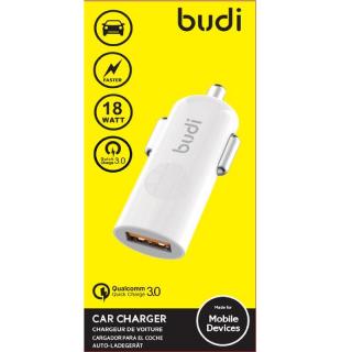 Budi Ładowarka samochodowa USB Quick Charge 3.0 18W biała