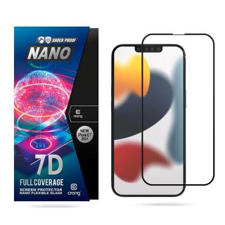 Crong 7D Nano Flexible Glass - Niepękające szkło hybrydowe 9H na cały ekran iPhone 14 / iPhone 13 / iPhone 13 Pro