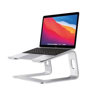 Crong AluBench Uniwersalna aluminiowa podstawka - stojak pod laptopa (srebrna)