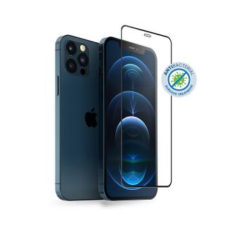 Crong Anti-Bacterial 3D Armour Glass Szkło na cały ekran iPhone 12 / 12 Pro + ramka instalacyjna