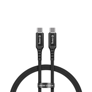 Crong Armor Link Kabel 60W z USB-C na USB-C w oplocie 150cm (czarny)