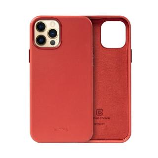 Crong Essential Etui ze skóry ekologicznej na iPhone 12 Pro Max (czerwony)