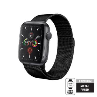 Crong Milano Steel Pasek ze stali nierdzewnej Apple Watch 38/40 mm (czarny)